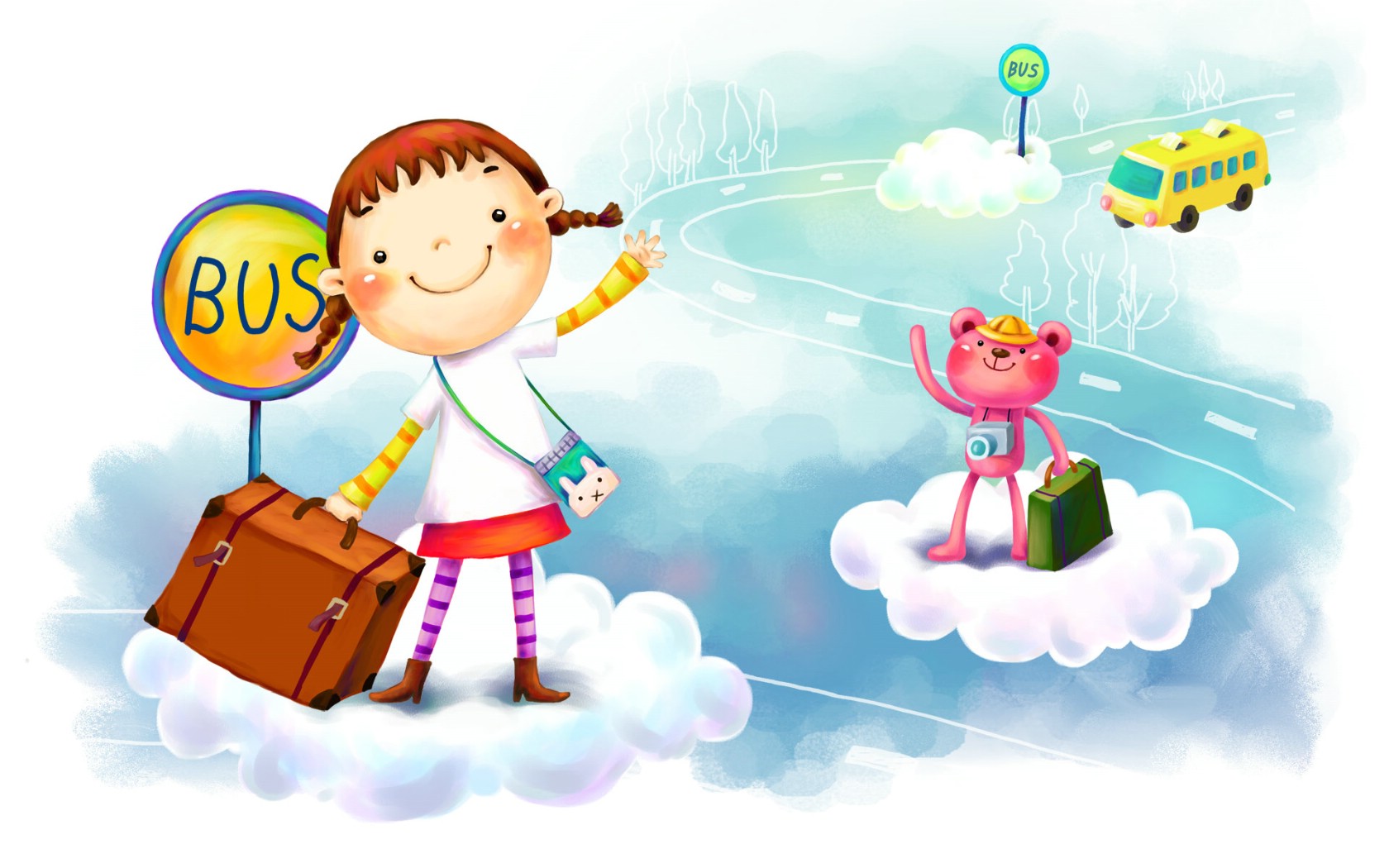 壁纸1680×1050六一国际儿童节可爱卡通宽屏