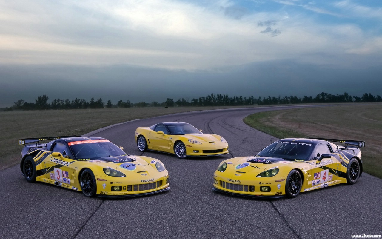 雪佛兰GT2赛车 跑车 2009 Chevrolet Corvette C6 R GT2 壁纸18