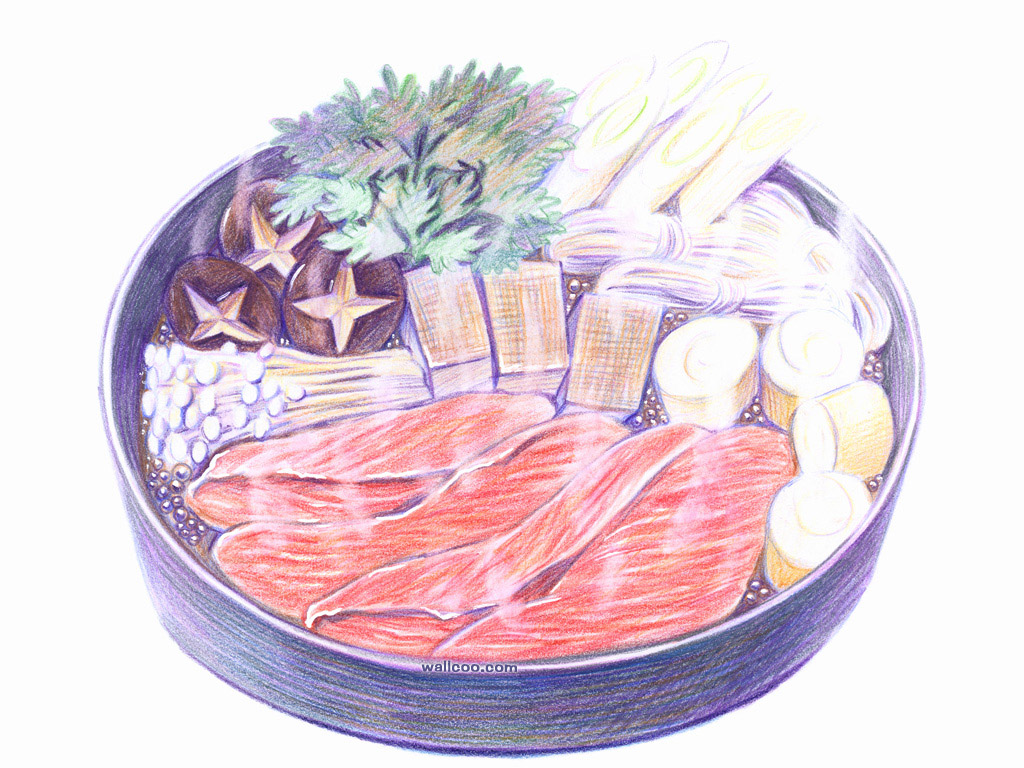 壁纸1024×768手绘美食食物彩图插画二壁纸4