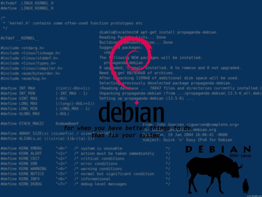 壁纸1024×768debian+linux系统壁纸