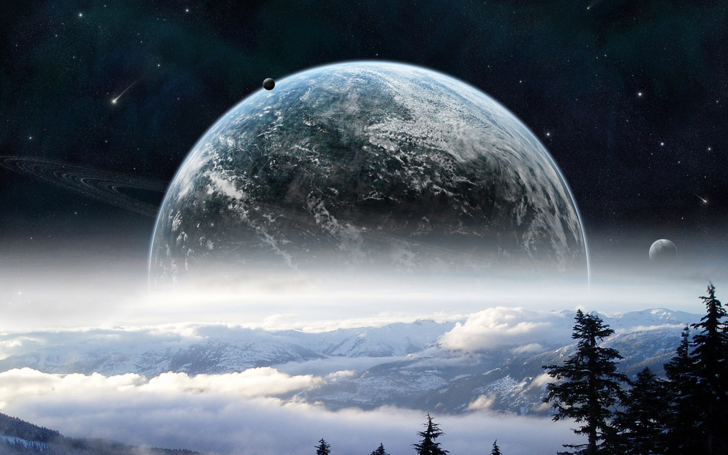 月球星空宽屏壁纸 壁纸13